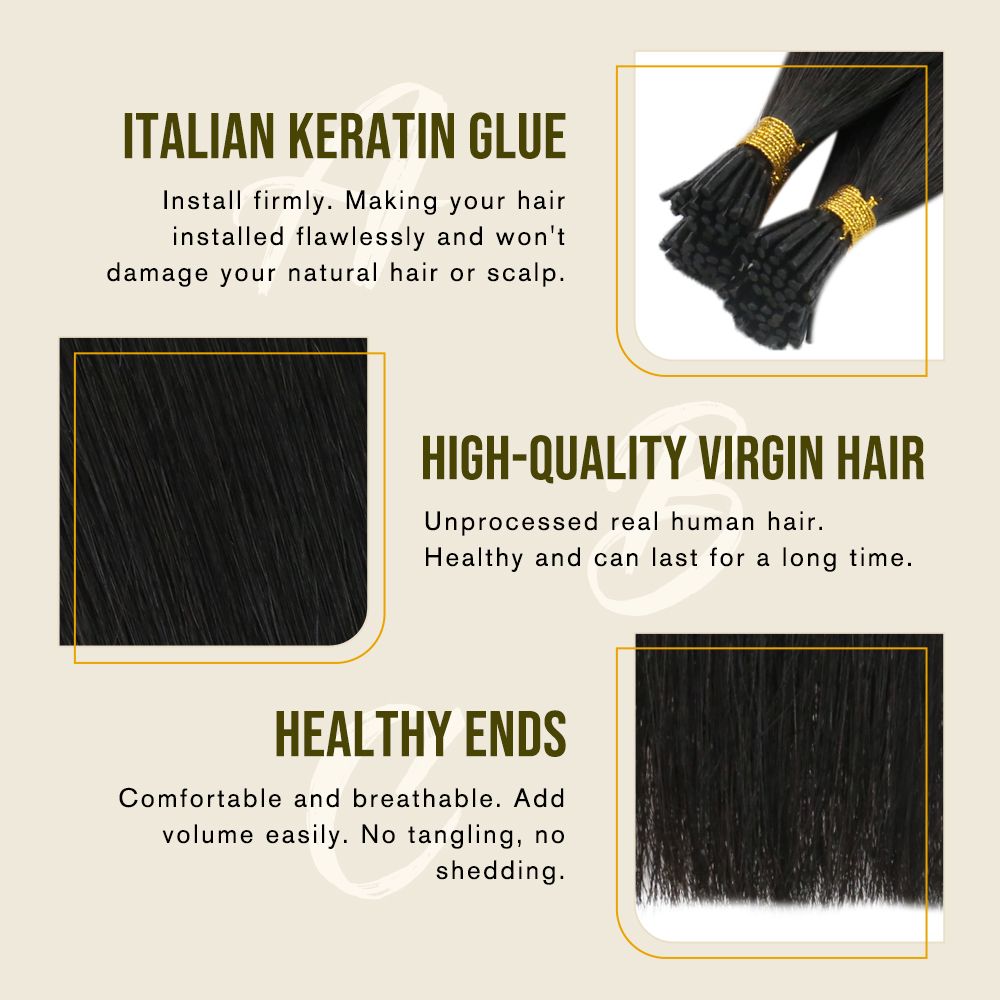 Virgin I Tip Human Hair Extensions