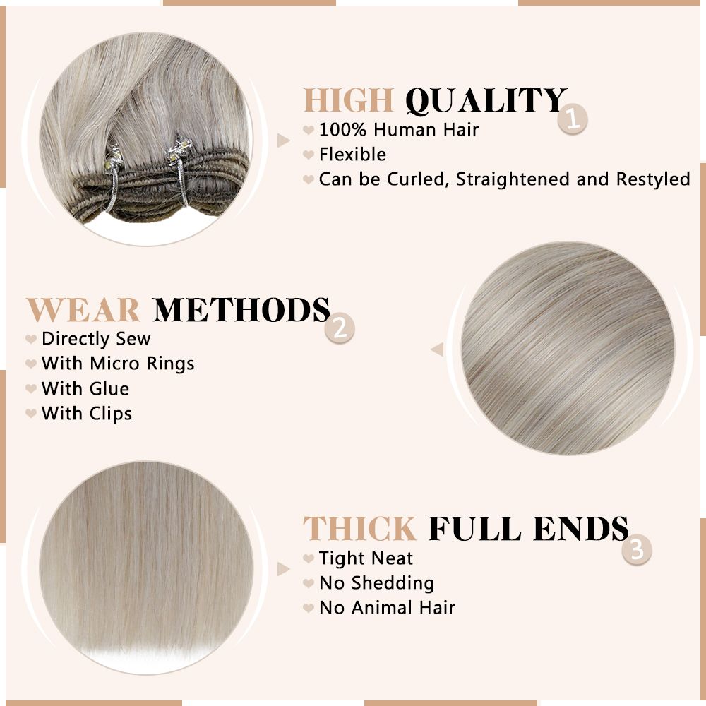 Virgin Weft Human Hair Extensions