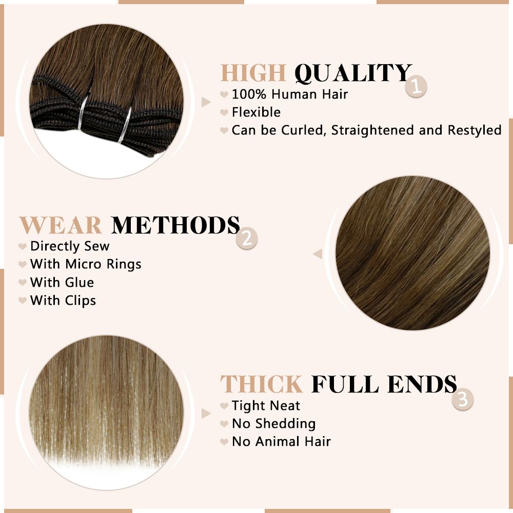 Virgin Weft Human Hair Extensions