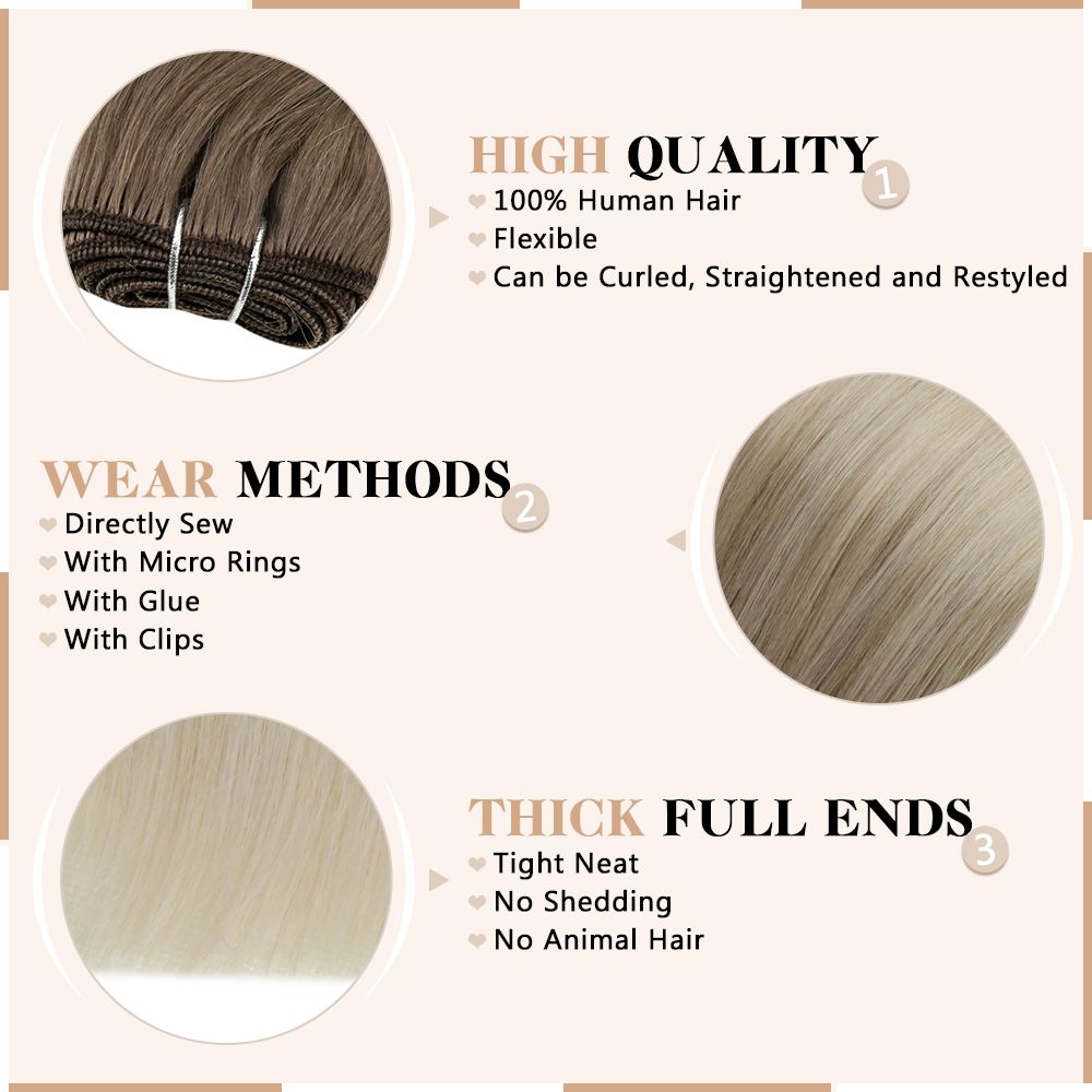 Virgin Weft Human Hair Extensions