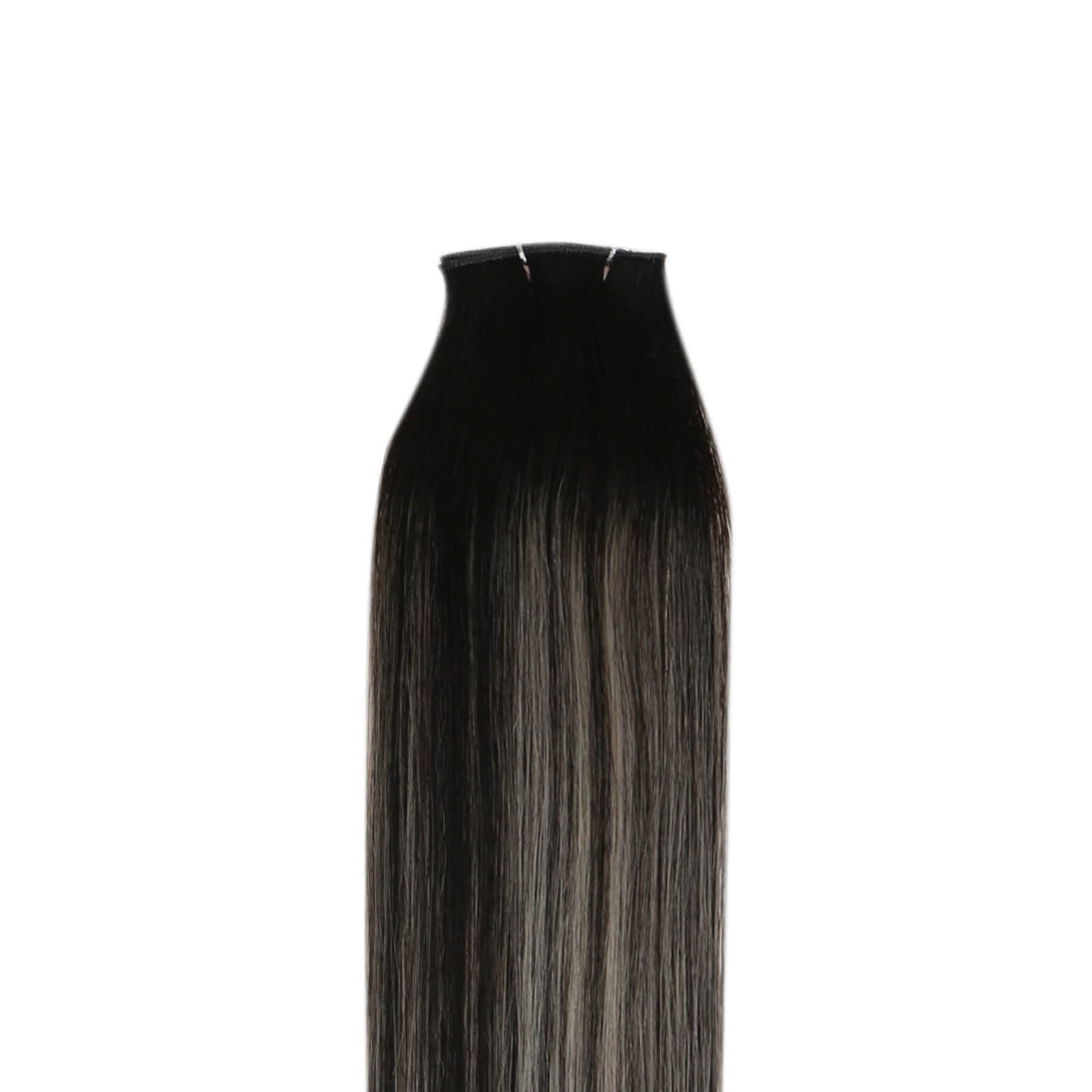 Genius Weft Extensions Virgin Hair Black with Sliver #1B/Sliver/1B Real Human Hair Easyouth