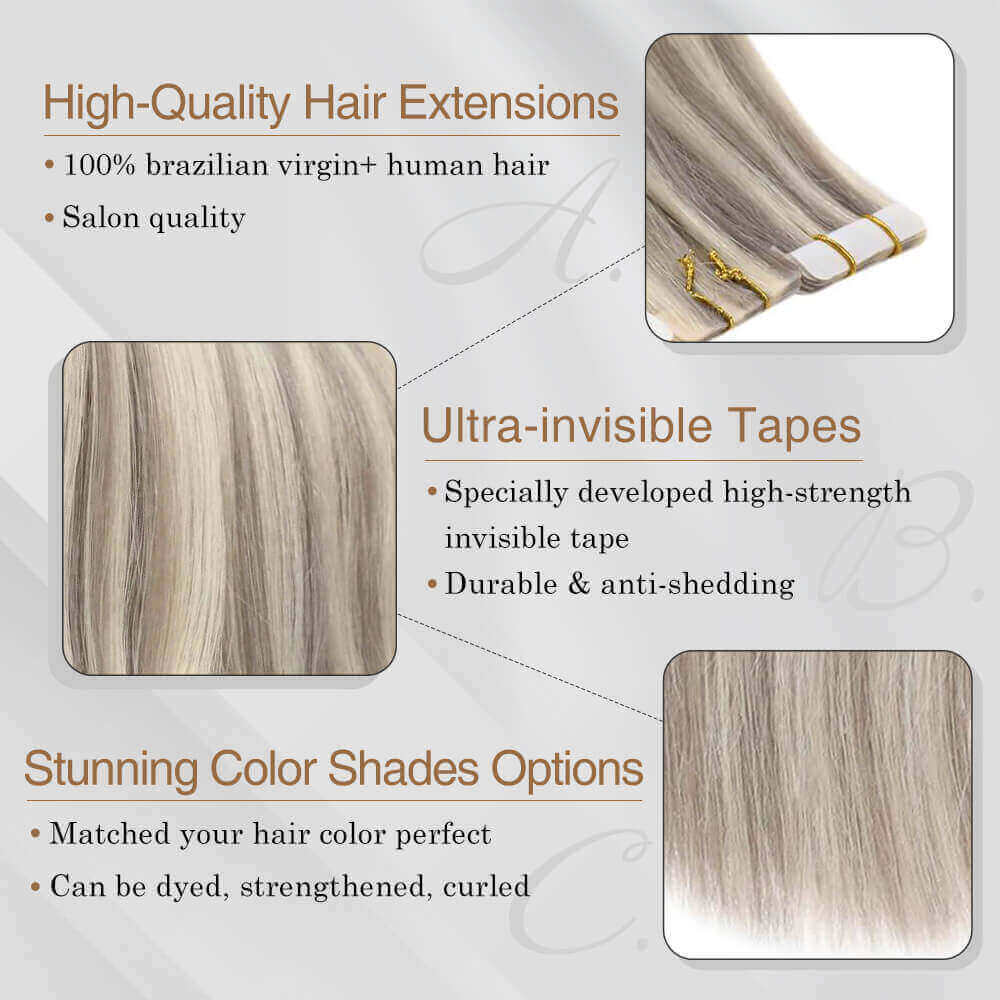 Seamless Injection Tape In Hair Extensions Virgin Human Hair