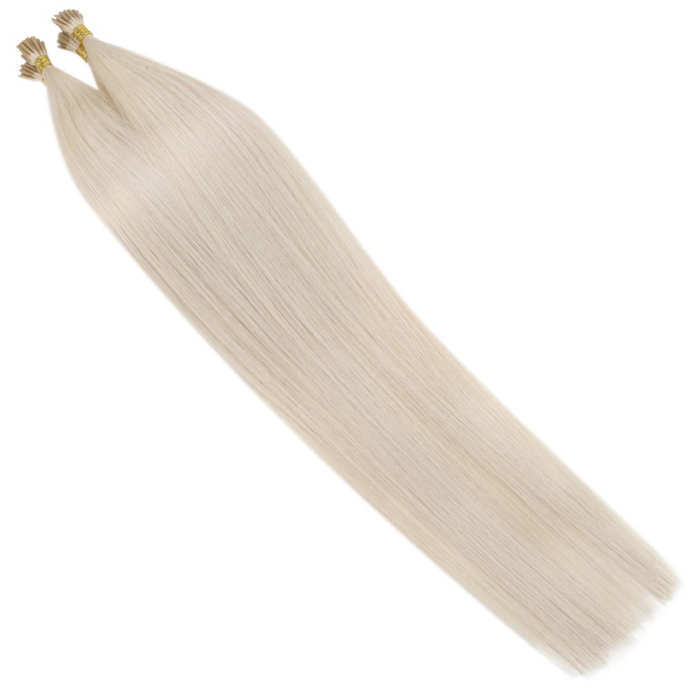 I Tip Human Hair Extensions Virgin Hair Ice Blonde #1000 |Easyouth