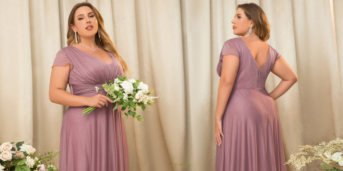 Plus Size Glitzy Pleated Sweetheart A-Line Long Mother of the Bride Dress