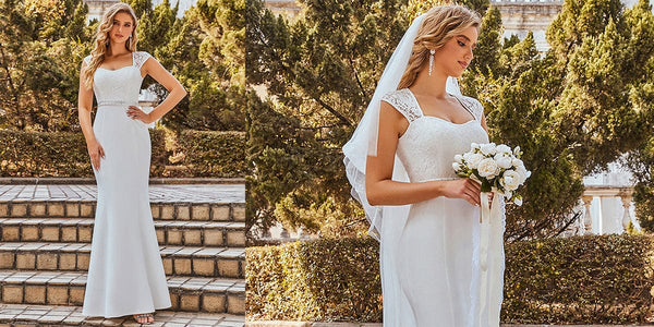 Simple Cap Sleeve Wedding Dress