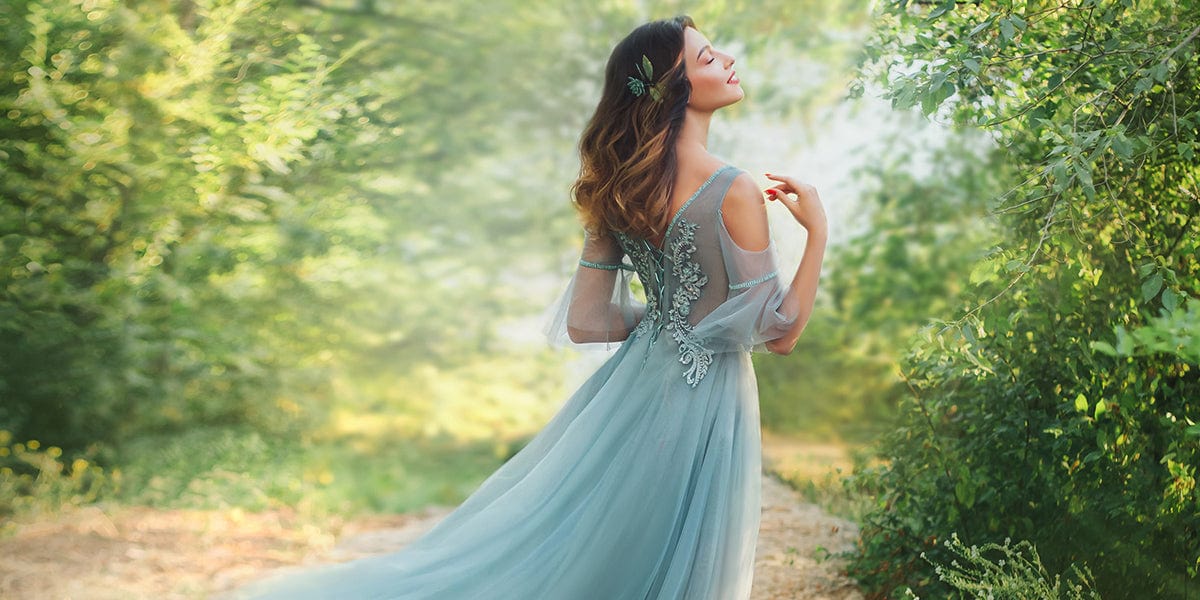 woman in beautiful dress