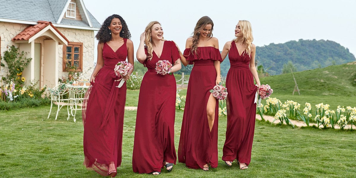 Ever Pretty Trendy Chiffon Burgundy Bridesmaid Dresses Style Guide