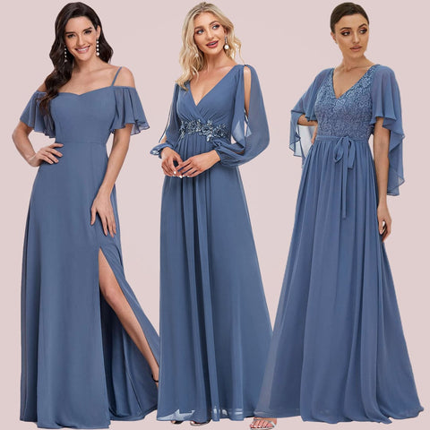 dusty navy bridesmaid dresses