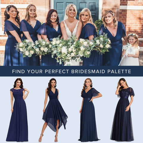 ever pretty navy blue bridesmaid dresses