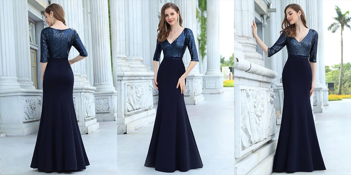 V-neck Fishtail Evening Dresses