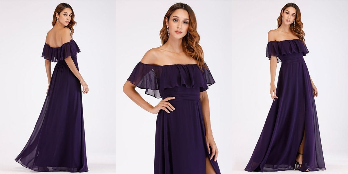 Ruffle Thigh Split Bridesmaid Dresses