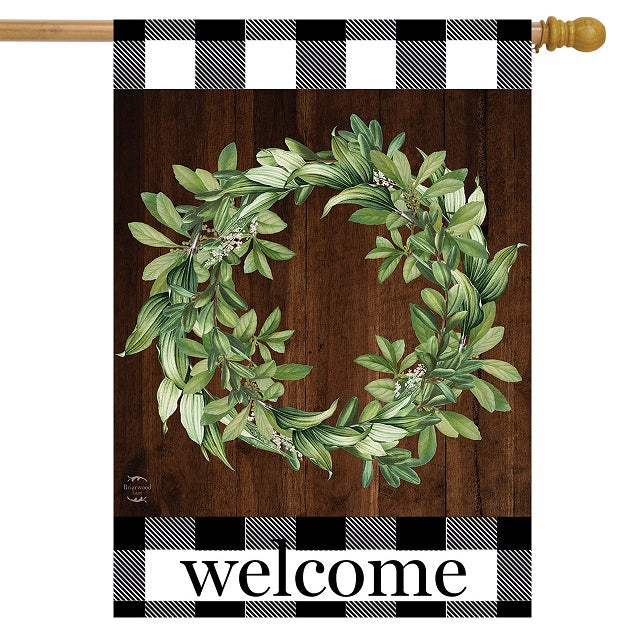 Briarwood Lane Farmhouse Wreath House Flag