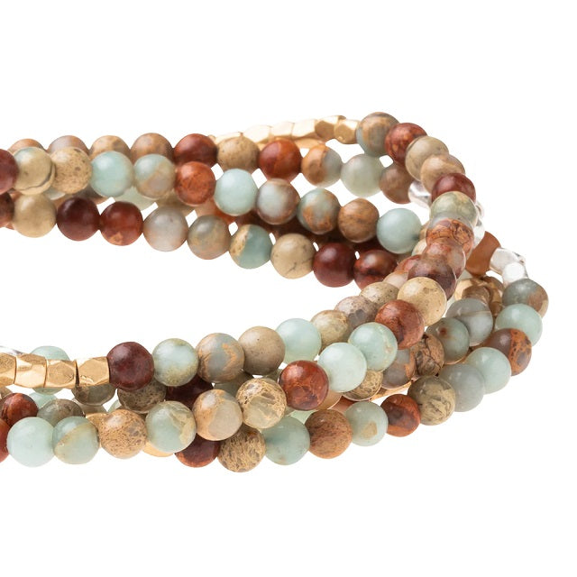 Stone Wrap Bracelet/Necklace - Aqua Terra