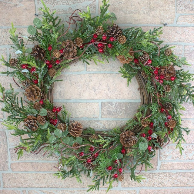 Holiday Eucalyptus 28-Inch Artificial Wreath