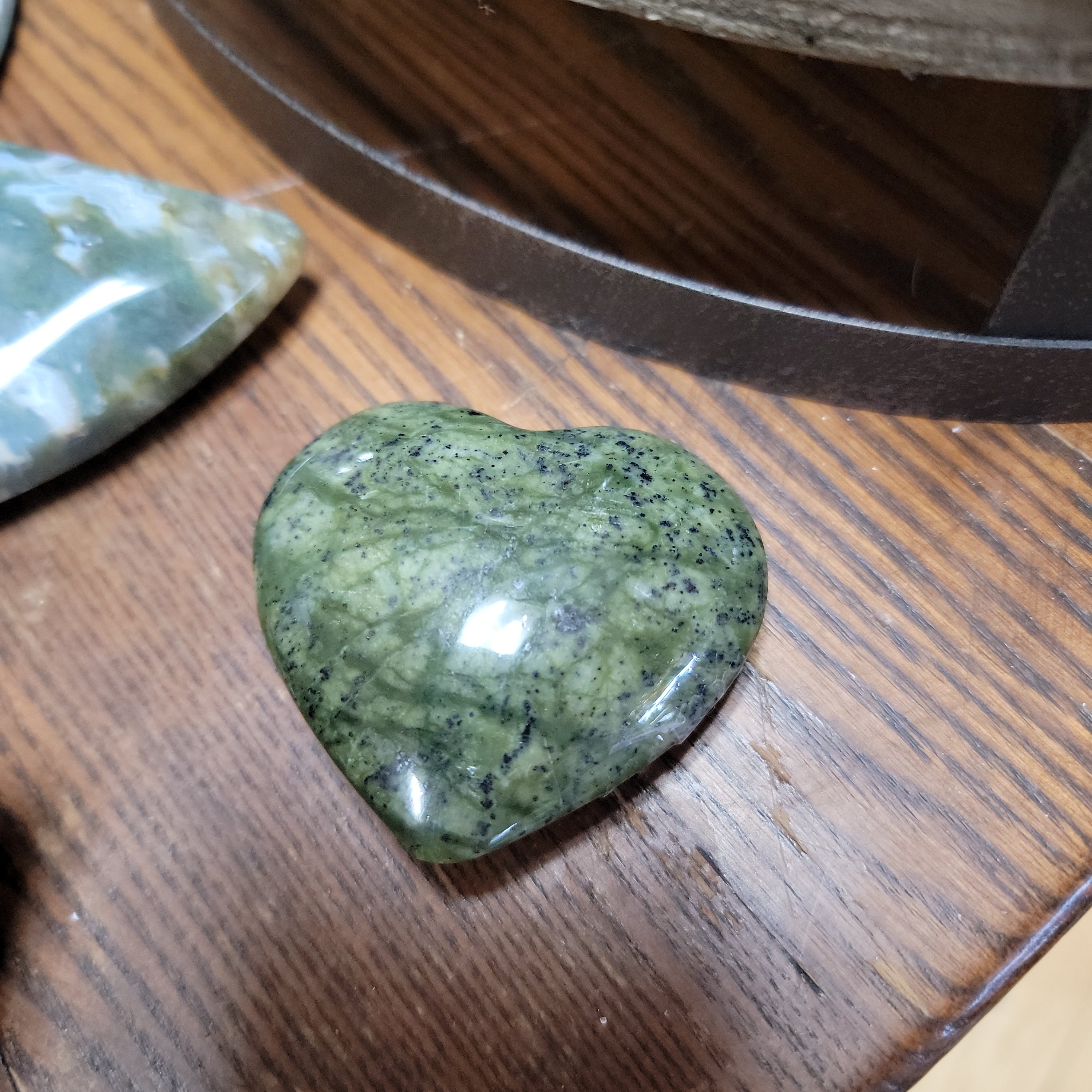 Tremolite Carved Puffy Hearts