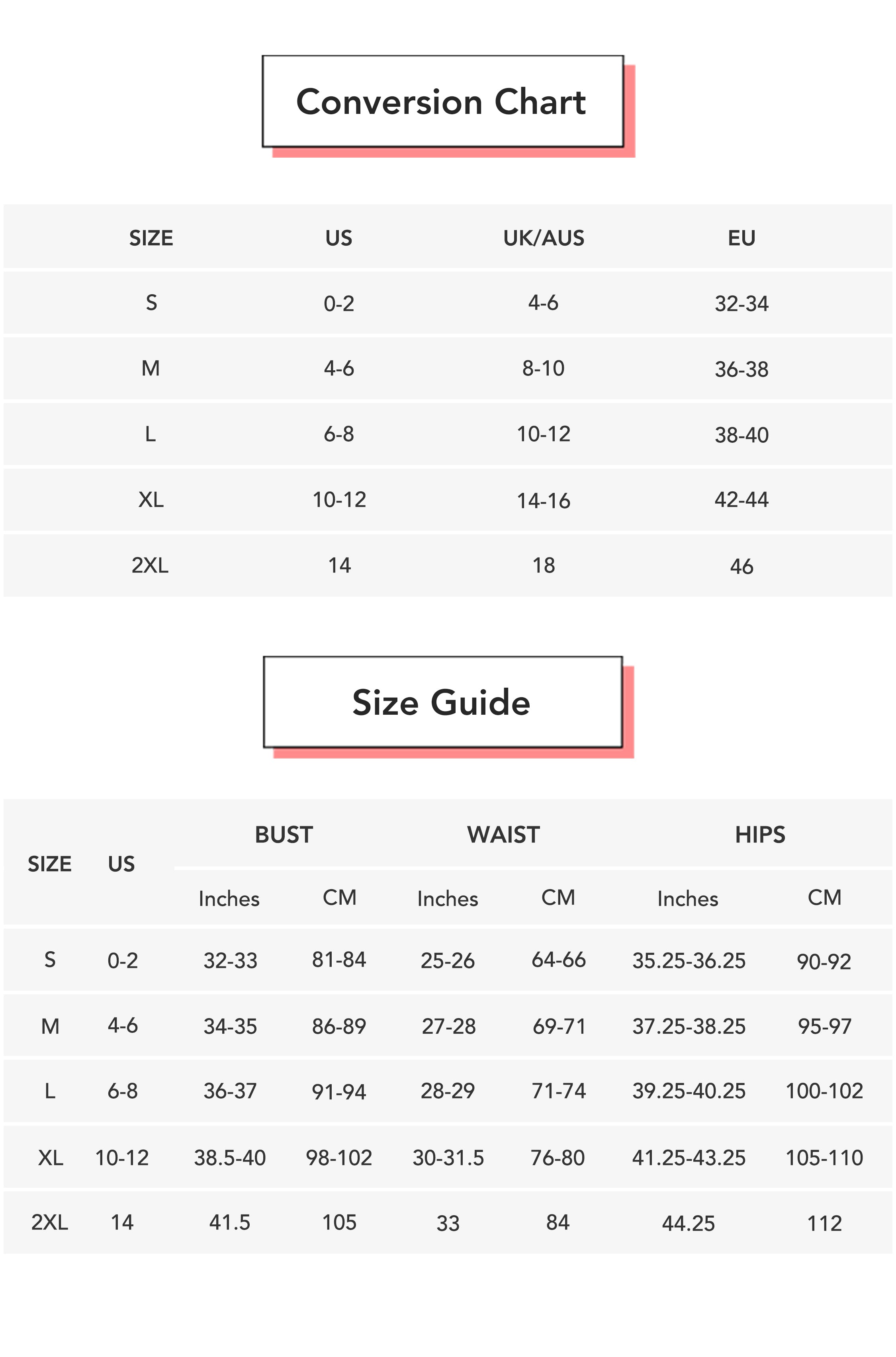Solid Hollow Out Mini Dress conversion chart & size guide
