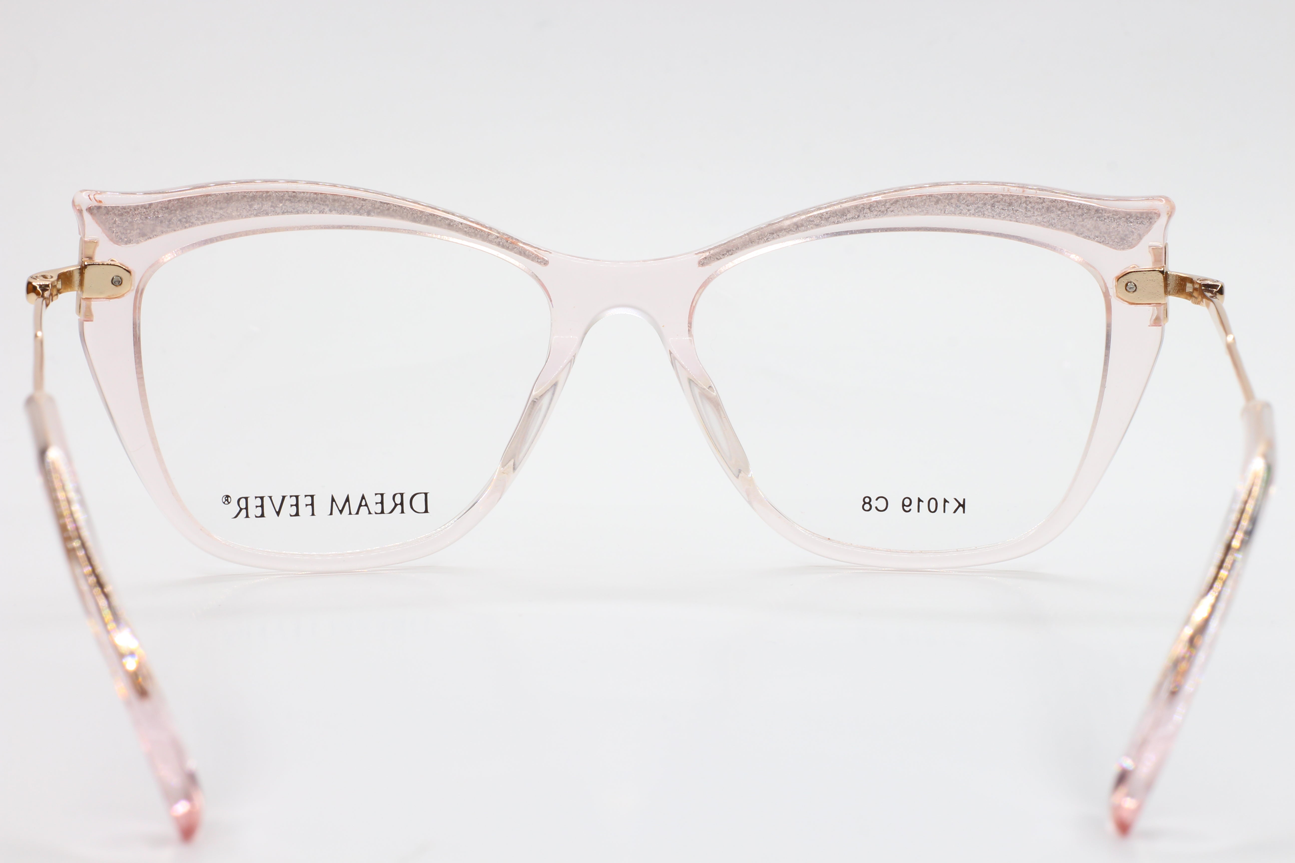 Dream Fever K1019 Transparent Pink Gold Designer Eyeglasses