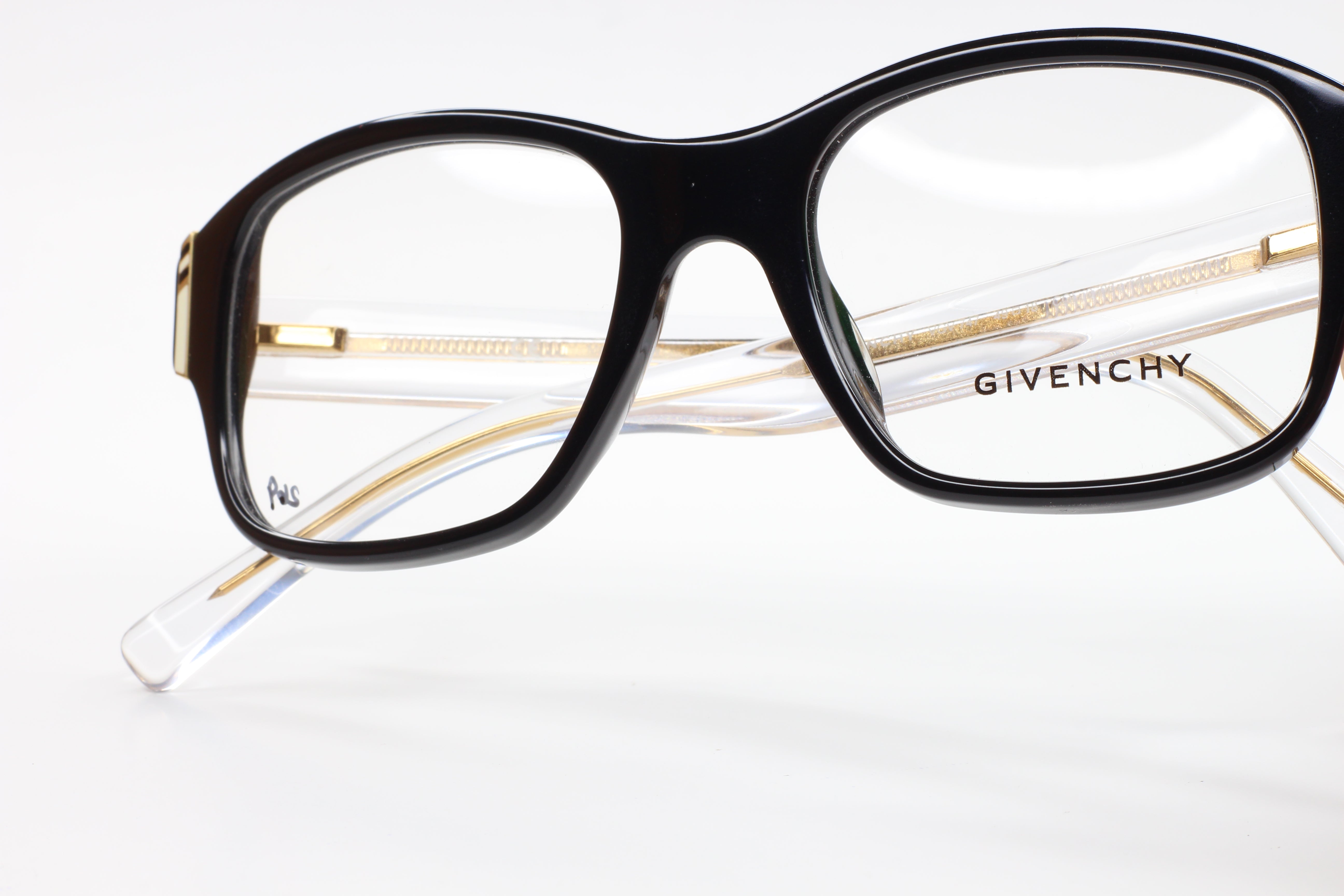 Givenchy VGV747 0700 Black Gold Crystal Designer Eyeglasses