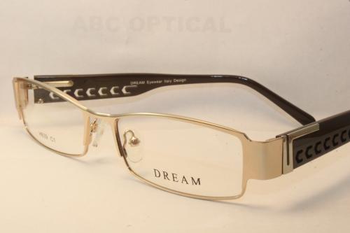 Dream Himax H639 Gold Brown Rectangle Metal Eyeglasses