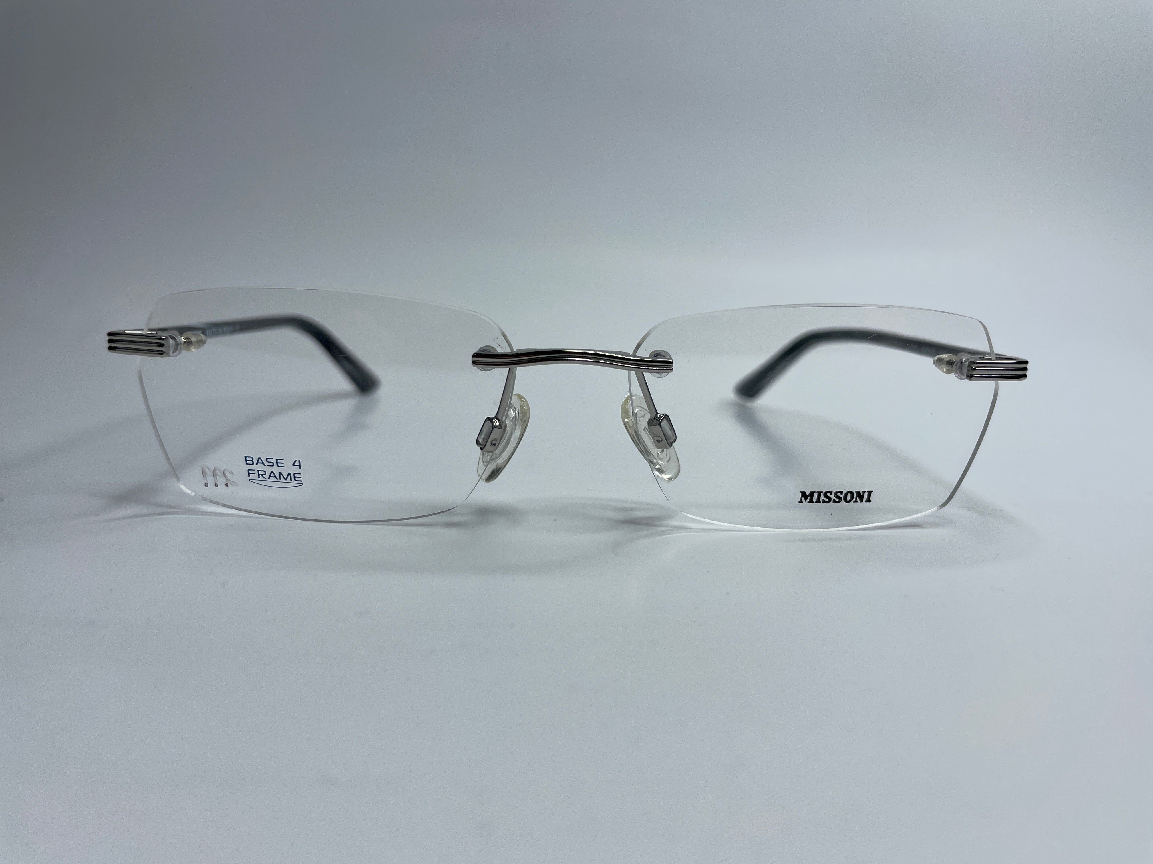 Missoni MI228-01 P71 Silver Square Rimless Fashion Gray Metal Eyeglasses