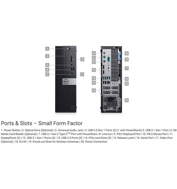 dell optiplex 7070 desktop computer - intel core i7-9700 - 16gb