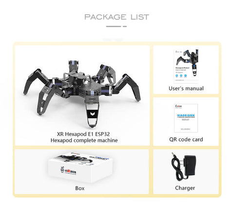 XiaoR GEEK ESP32 Bionic Hexapod Robot STEM science programmable AI sma