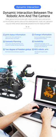 Dynamic interaction between robotic arm and the camera