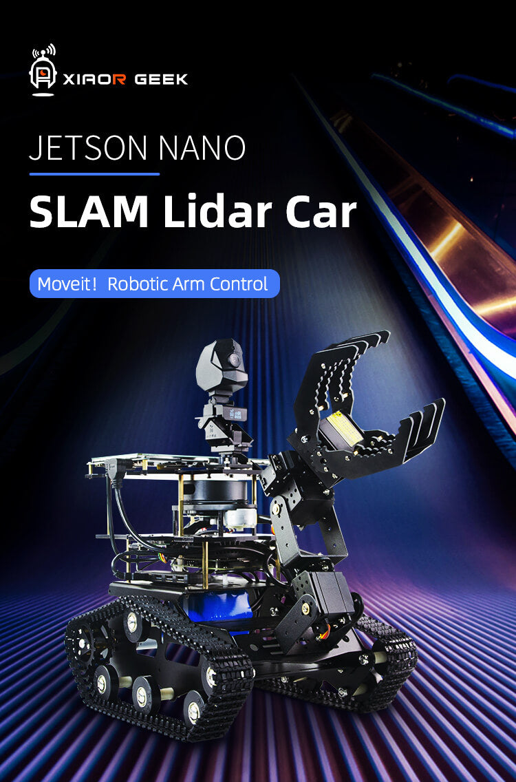 Jetson nano slam smart robot tank with A2 robotic arm