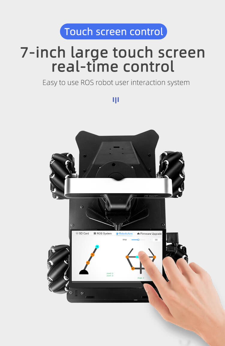 Control en tiempo real con pantalla táctil grande de 7 pulgadas