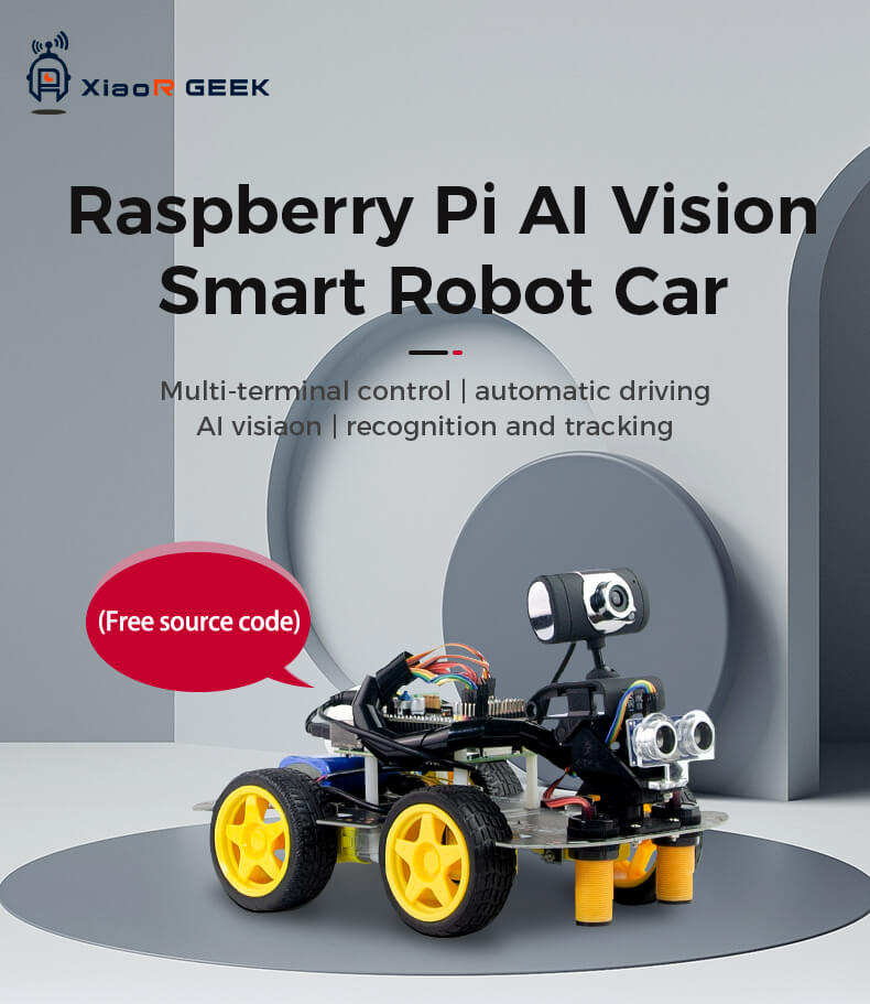 RPI4B DS WiFi video AI version smart robot car