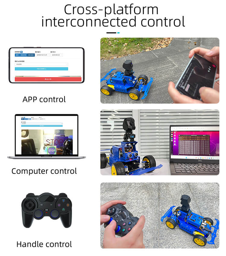 interconnected control of XiaoR GEEK Raspberry Pi AI self-driving smart programmable robot donkey car