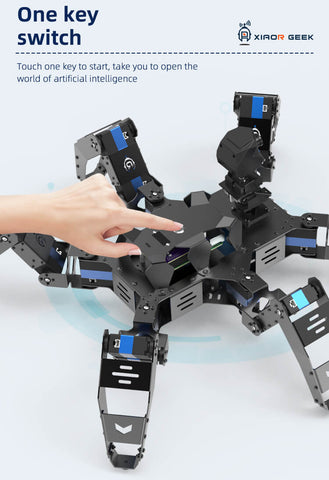 XiaoR GEEK Raspberry Pi 4B Artificial Intelligence Programmable Hexapod Bionic Spider Smart Robot Kit can touch one key to start, very easy to use it