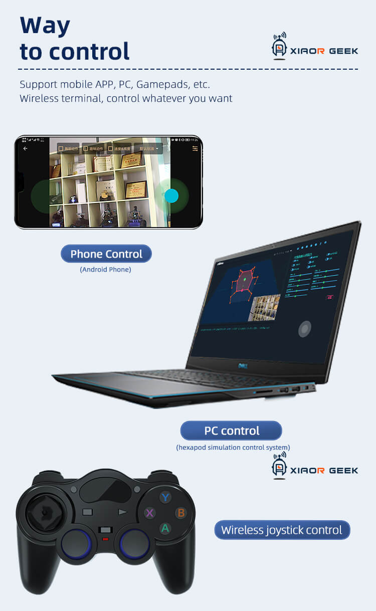 Way to control：support smart phone APP, PC, PS2 handle