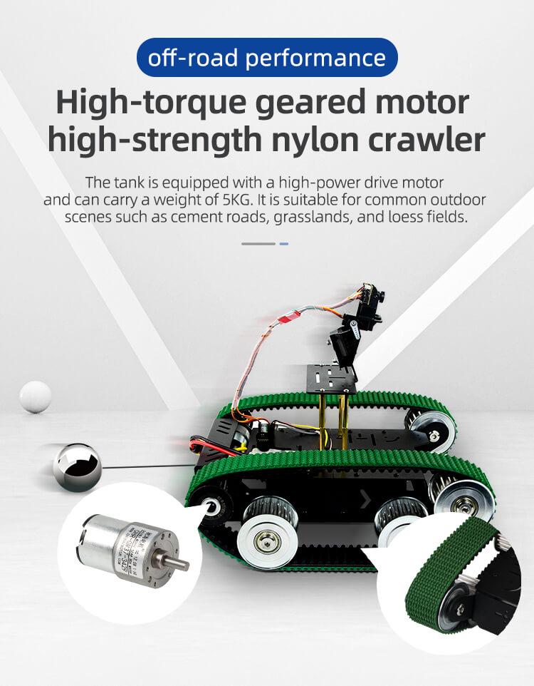 High-torque geared motor and high-strength nylon crawler