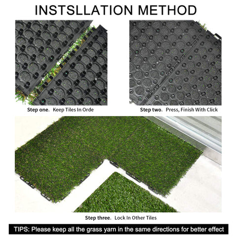 Details about   GOLDEN MOON Artificial Grass Turf Tile Interlocking Self-draining Mat 1x1 ft ... 