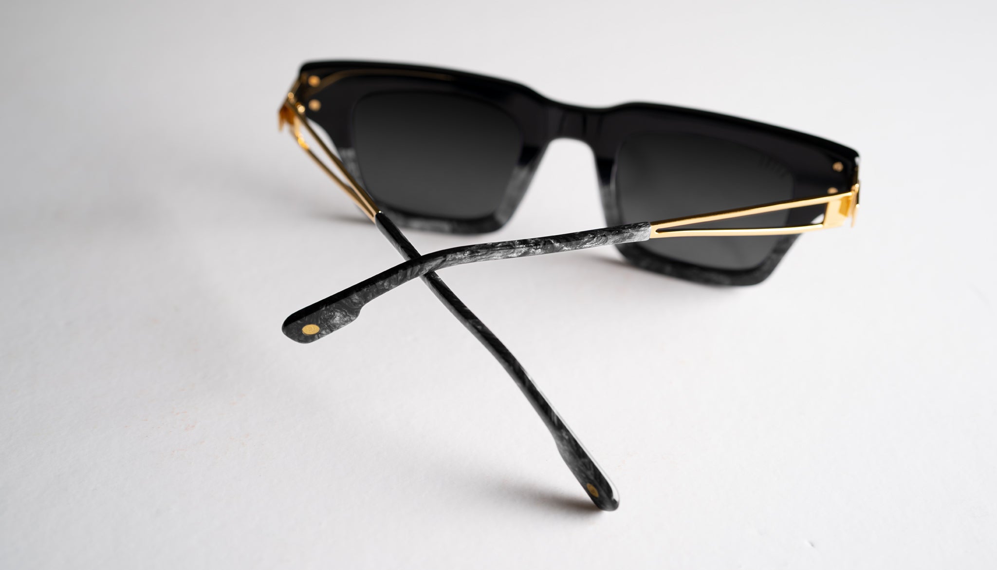 9FIVE Avenue Black Marble & 24K Gold Sunglasses