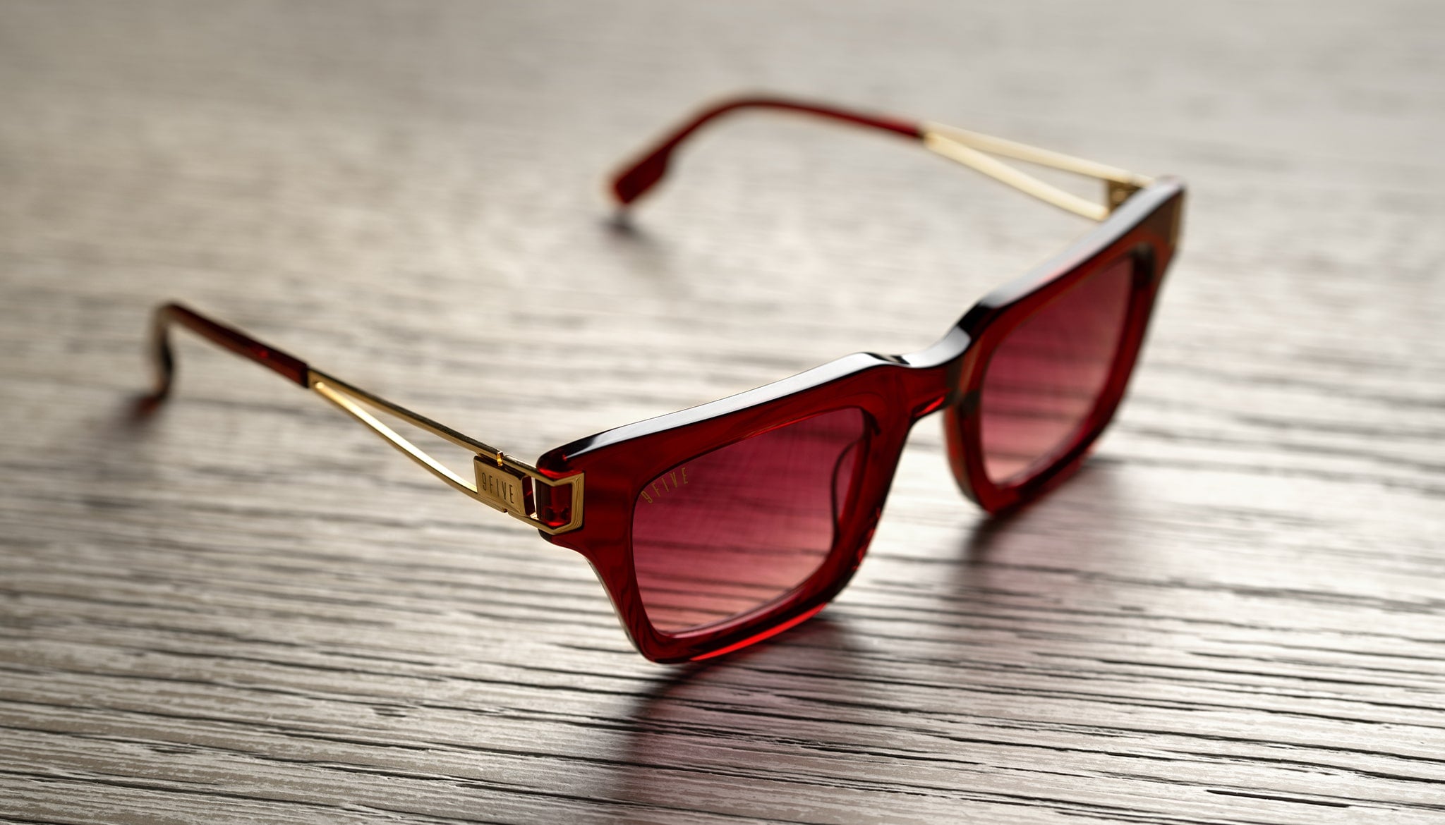 9FIVE Avenue Ruby & 24K Gold Sunglasses Rx