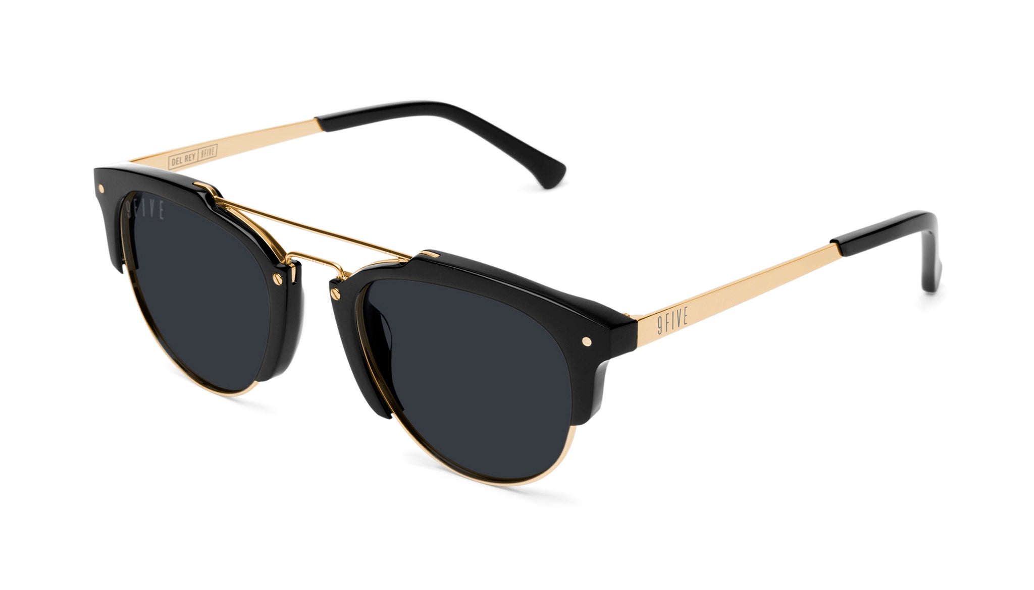 9FIVE Del Rey Black & 24K Gold Sunglasses