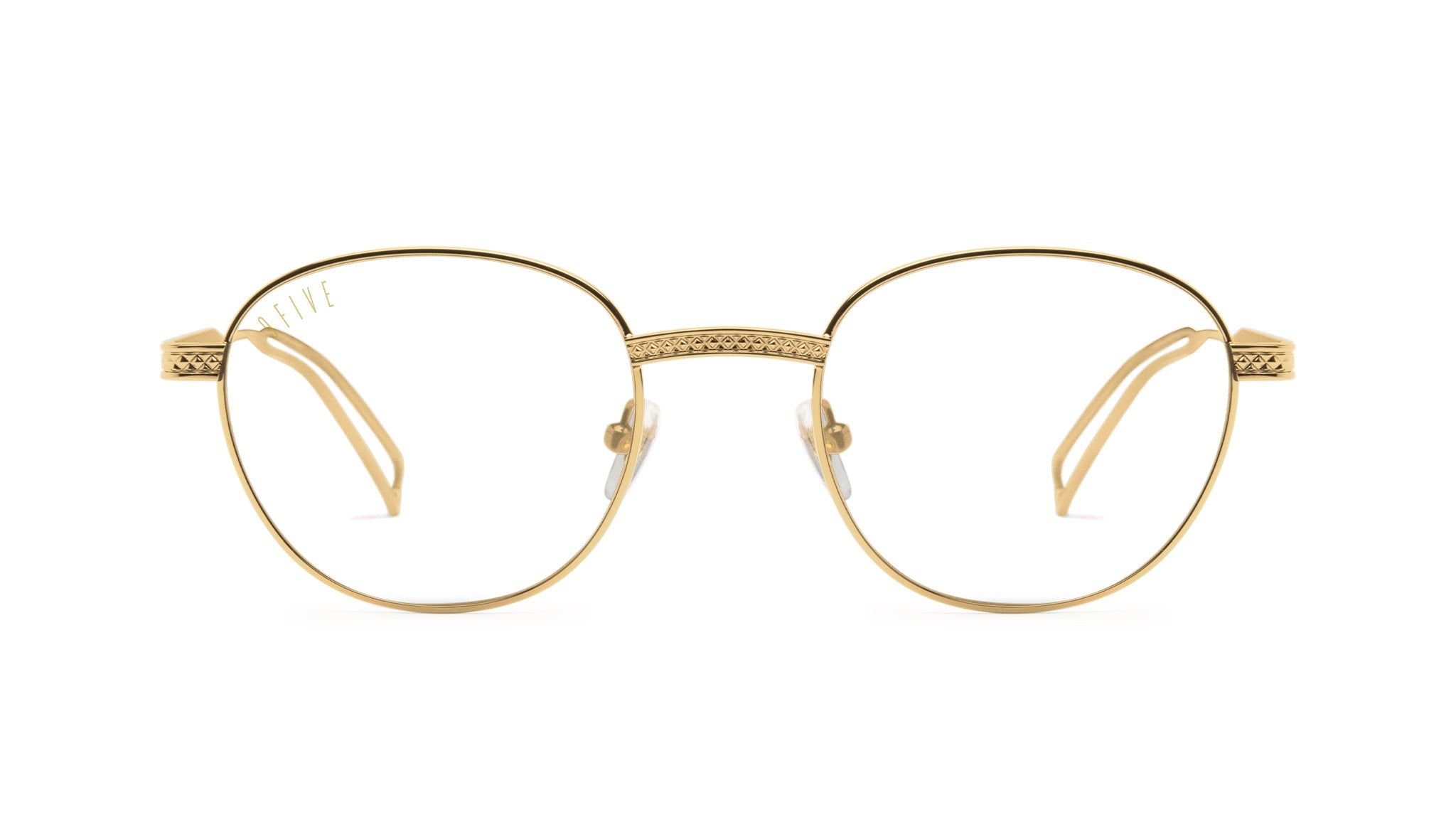 9FIVE Dime 24K Gold Clear Lens Glasses Rx