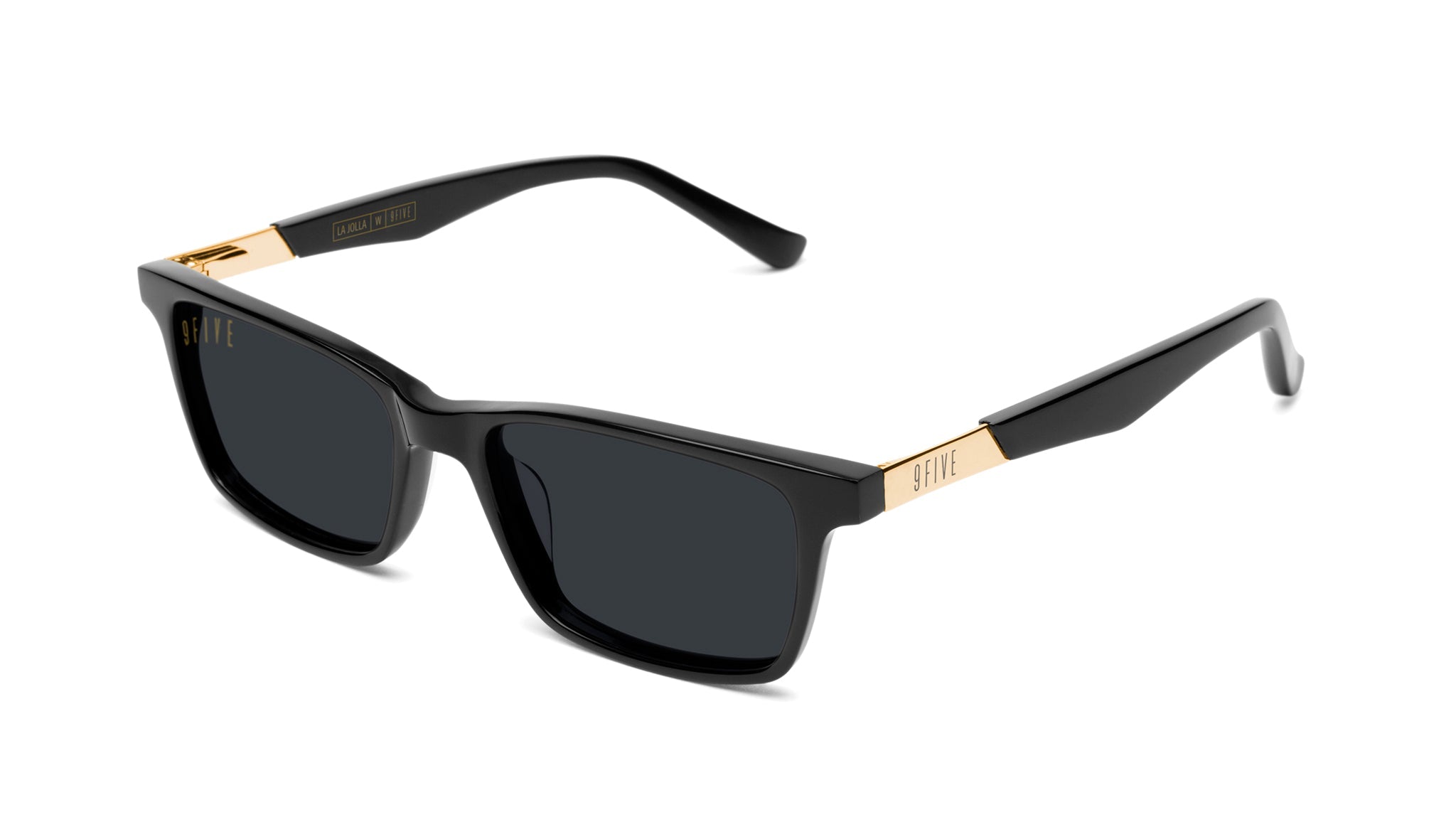 9FIVE La Jolla Black & 24K Gold XL Sunglasses