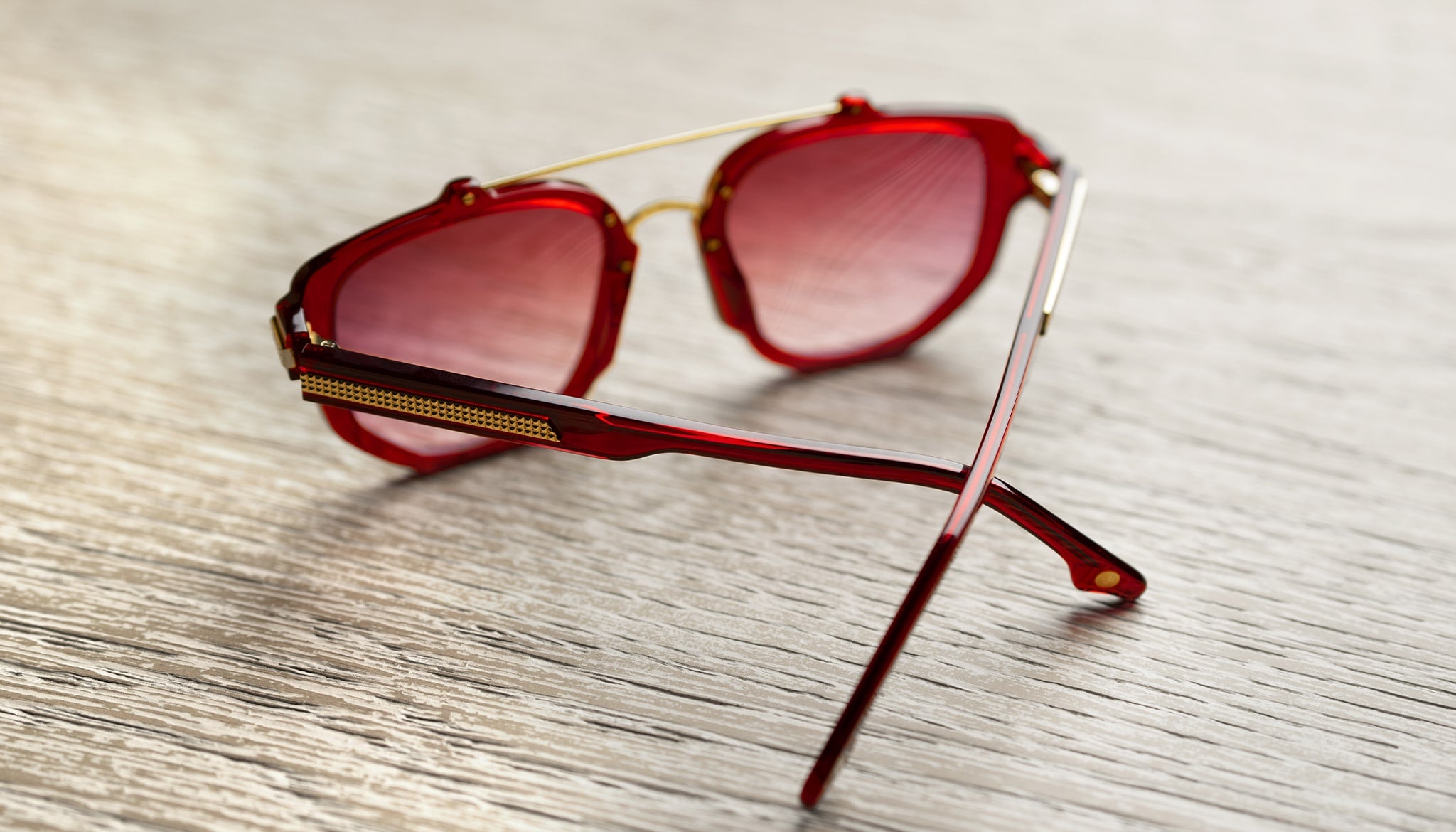 9FIVE Lawrence Ruby & 24K Gold Sunglasses Rx