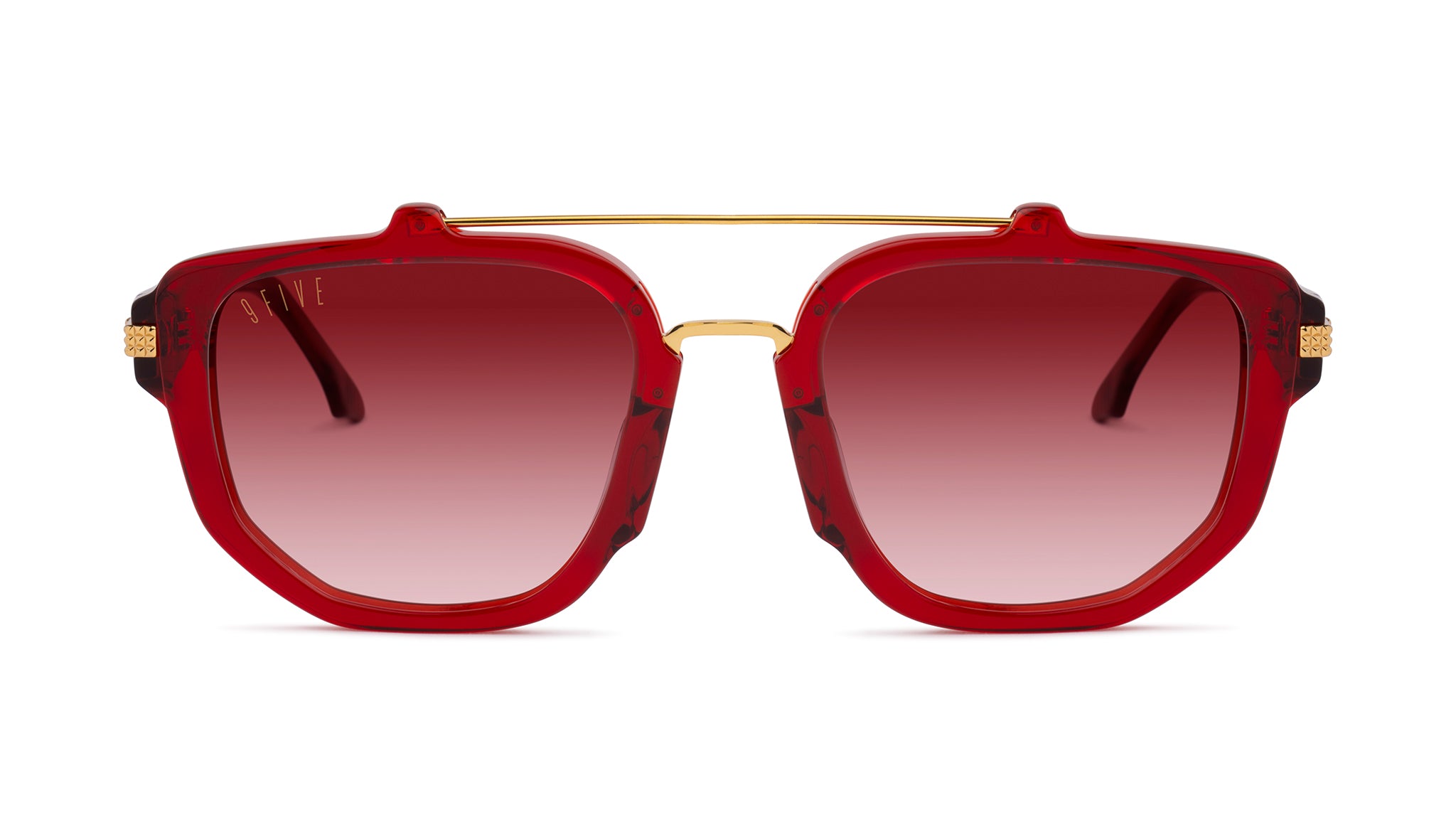 9FIVE Lawrence Ruby & 24K Gold Sunglasses Rx