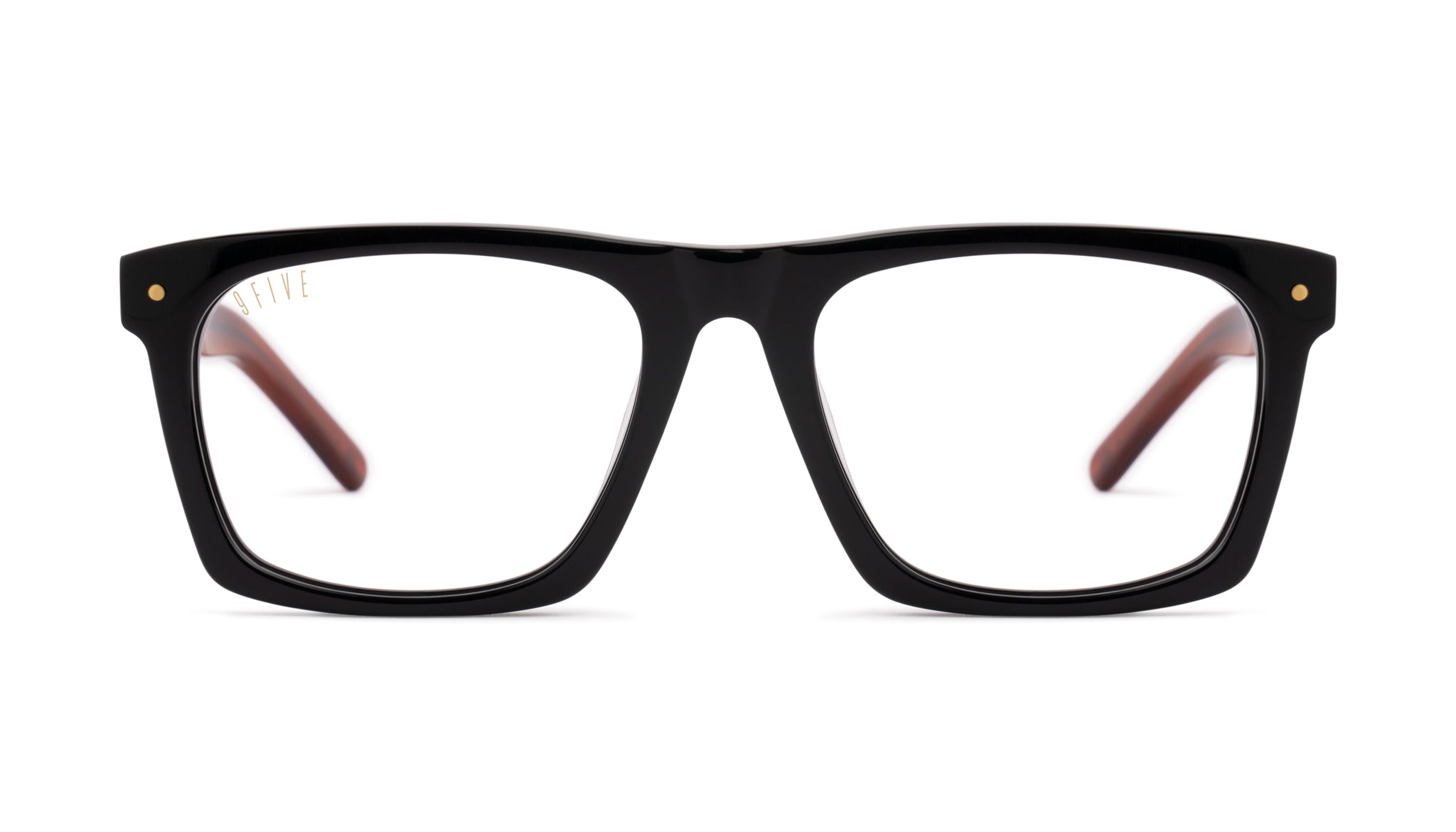 9FIVE One Black & Bourbon Clear Lens Glasses