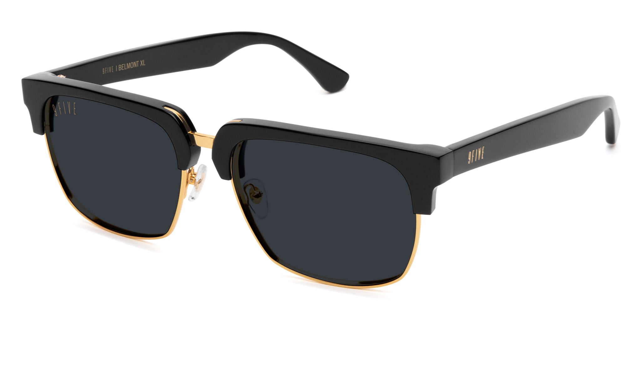 9FIVE Belmont Black & 24K Gold XL Sunglasses Rx