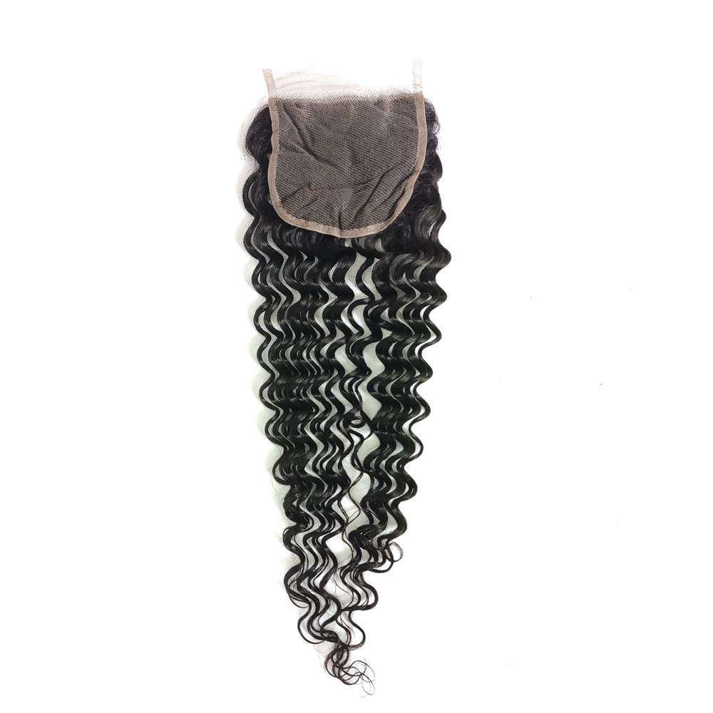 4x4 Deep Wave Lace Closure Human Hair Closure Free Part