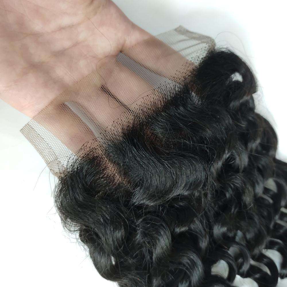 4x4 Deep Wave Lace Closure Human Hair Closure Free Part