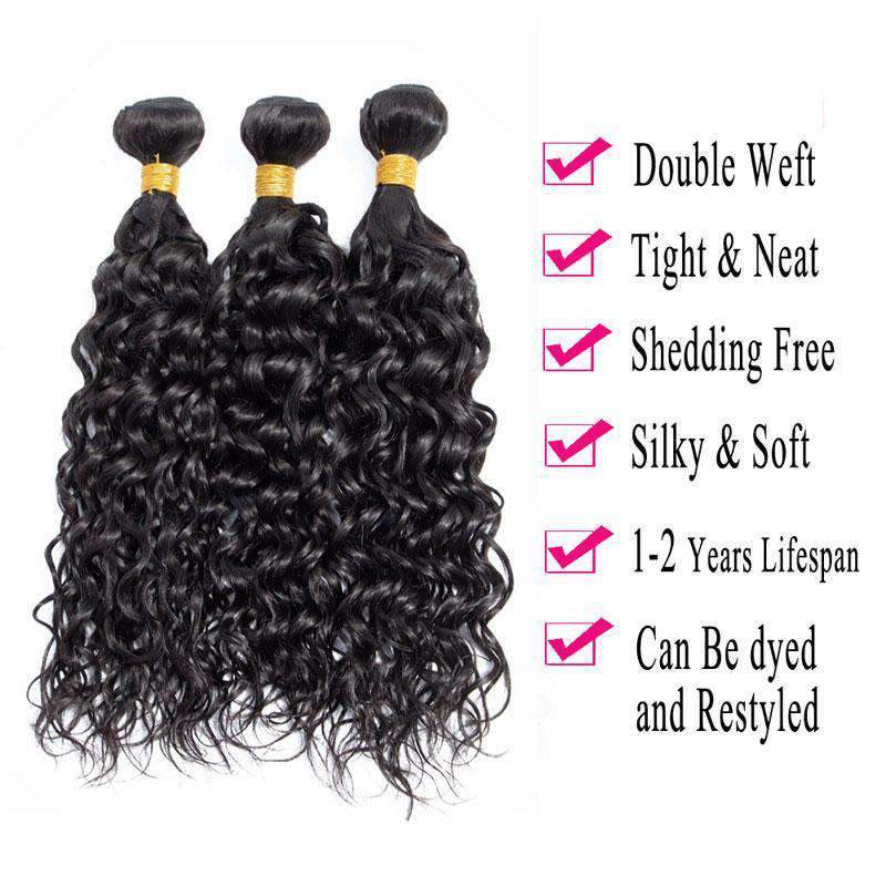 3 Bundle Water Wave Natural Black Hair