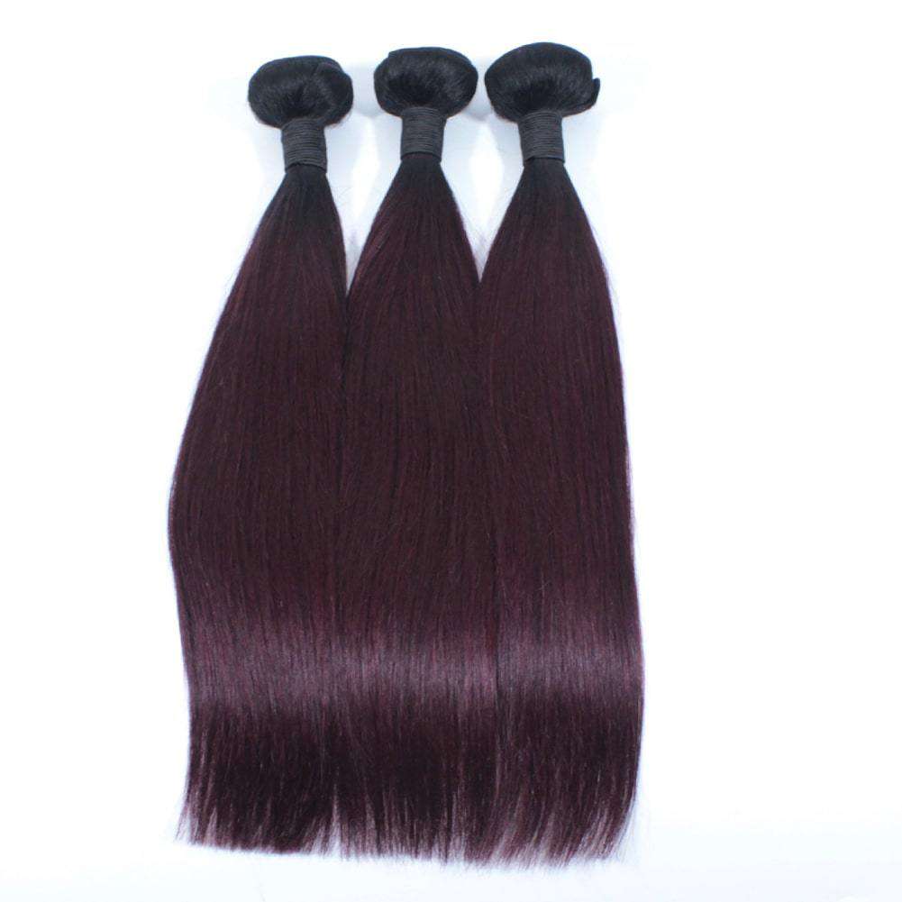 Brazillian Human Hair Silky Straight Bundles 3pcs/lot #1B/99 Ombre Straight Hair