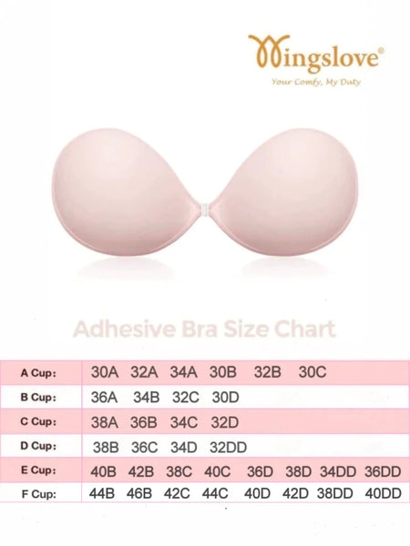 Adhesive Push-up Reusable Self Waterproof Silicone Bra Light Pink