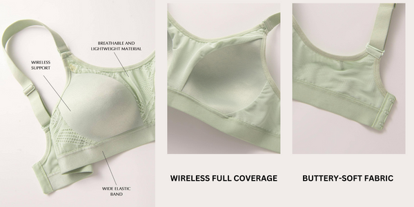 Wireless Full Coverage Workout Bra No Padded Plus Size Cross Back Exercise Sports Bra Green
